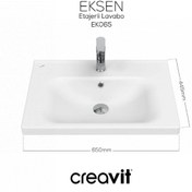 Resim Creavit Ek065 Eksen Etajerli Dolap Uyumlu Lavabo 65 Cm 