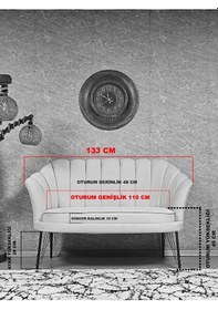 Resim İstiridye Takım Siyah Boyalı Telli Ayak Çay Seti Koltuk Takımı Bo Çok Renkli 