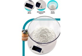Resim Serenity Haven Geniş LED Ekranlı Dokunmatik Dijital Tartı 1gr-5kg Mutfak Terazisi Beyaz 