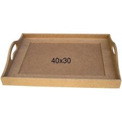 Resim Ahşap Mozaik Tepsi 40X30Cm T727 