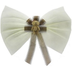 Resim 40x30cm Ayıcık Süslü Kumaş Büyük Fiyonk Yatak Başı 