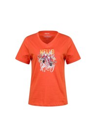Resim 2as Alone Baskılı V Yaka Kadın T-shirt 402 TURUNCU 