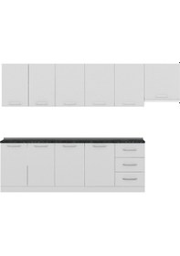 Resim Minar 300 Cm Mutfak Dolabı Beyaz 300-B5 Beyaz 