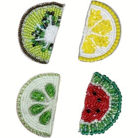 Resim 1 adet Taşlı Meyve Yamaları - Kivi, Karpuz & Limon Dikişli Aplike Süslemeleri ile DIY Giysiler, Çantalar, Şapkalar için Parıldayan Pullar - Canlı Renkler, Moda Aksesuarları, Eğlenceli Tasarım, Dokulu Tasarım, Kumaş Özelleştirme, Dekoratif Aplikler, El Yapımı Detaylar, Dekoratif Stickerlar, Moda Tasarımcıları 
