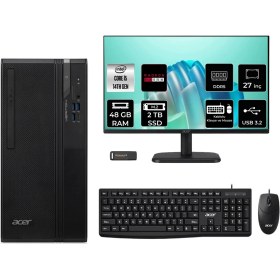 Resim Acer Veriton S2720G Core I5 14400 RX550 4gb 48GB 2tb SSD 27" Fhd Freedos DTR1PEM002P731 Masaüstü Bilgisayar & Per4 USB 