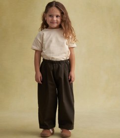 Resim Unisex Çocuk Gabardin Pilili Pantolon Haki - 3-4 Yaş 