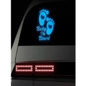 Resim Özkaş Reflektörlü Arabada Bebek Var! Oto Sticker Yapıştırma Yazısı 