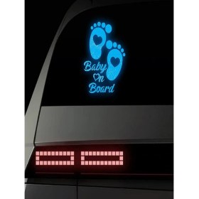 Resim Özkaş Reflektörlü Arabada Bebek Var! Oto Sticker Yapıştırma Yazısı 