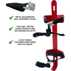 Resim Bilge 6 kg Yangın Tüpü Askı Aparatı-Ağır Iş Makinaları ve Titreşim Alanları Için Ideal 