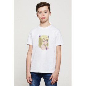 Resim Anime Mavis Vermillion Fairy Tail Glass Baskılı Unisex Çocuk Beyaz T-Shirt 