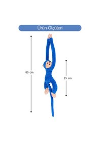 Resim Elleri Yapışan Oyun Ve Uyku Arkadaşı Peluş Maymun Lacivert Lacivert 