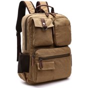 Resim Oldfriend Haki 39.62cm Laptop Sırt Çantası - İş Okul Seyahat Dayanıklı Canvas Sırt Çantası Haki 1 