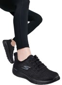 Resim Skechers Go Walk Flex Air-Cooled Goga Mat Taban Kadın Siyah Günlük Spor Ayakkabı 