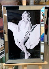 Resim Ayna Çerçeveli Kanvas Tablo Marilyn Monroe 