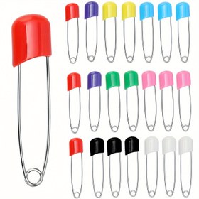 Resim 16 Adet Güvenlik İğnesi Seti, Güçlü Kilit Mekanizması, Çok Renkli, Bebek Bezleri, Dikiş, Örgü ve El Sanatları İçin 