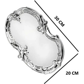 Resim 3 Adet Gümüş Artnova Servis Tepsisi, Paslanmaz Çelik Çay Ve Kahve Sunum Tepsisi, Çeyizlik Tepsi Gümüş 