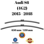 Resim Audi S6 4g2 2015 2016 2017 2018 Uyumlu Ön Cam Muz Tipi Silecek Süpürgesi Seti 65/53cm Silbak 
