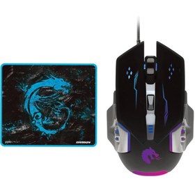 Resim Polosmart PGM03 LED Işıklı Oyuncu Mouse + Mousepad Mavi 