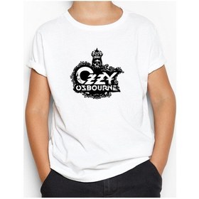 Resim Ozzy Osbourne Skull Beyaz Çocuk Tişört Beyaz 