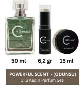 Resim Clé D'amour Powerful Scent (TURUNÇGİL/BAHARAT) Men - 3 Lü Erkek Parfüm Seti 50 ml - Vegan 