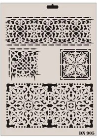 Resim Mey İthalat Rich Dantel Seri Dn-905 Stencil 35x25 Cm 