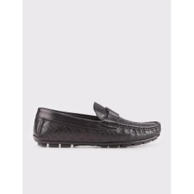Resim Cabani Hakiki Deri Siyah Erkek Loafer 