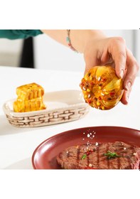 Resim Porsima Mıo-038-1 Kuru Pasta Motifli 2li Standlı Tuzluk Biberlik Seti Çok Renkli 