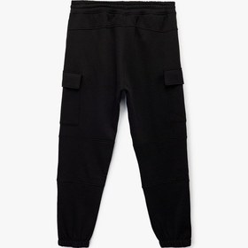 Resim Koton Şardonlu Kargo Cepli Beli Bağcıklı Jogger Eşofman Altı Siyah 6wam40029mk Siyah 