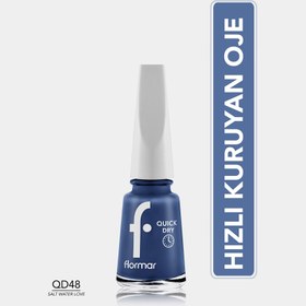 Resim Flormar Quick Dry Hızlı Kuruyan Yoğun Pigmentli Oje QD48 Salt Water Love - Gratis 