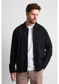 Resim Alexandergardı Düğmeli Cep Detaylı Erkek Denim Ceket Ec-j53-01 Siyah 