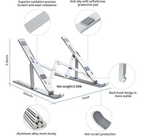 Resim My Black Notebook Laptop Tablet Tutucu Stand Metal Ayarlanabilir Katalanır Taşıma Kılıflı 