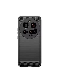 Resim Microcase Xiaomi 15 Ultra İle Uyumlu Brushed Carbon Fiber Silikon Kılıf - Siyah Al3332 