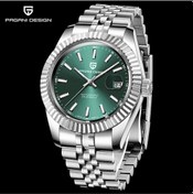 Resim Pagani Design Pd-1645 Datejust Yeni Mekanik Erkek Kol Saati Otomatik Retro Saatler Erkek Su Geçirmez Çelik Saat Yeşil 