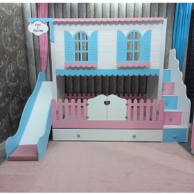 Resim bebetu mobilya Alaçatı Kaydıraklı Yavru Yataklı Ranza 