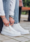 Resim Joy Man J258 Roma Bağcıklı Ortopedik Taban Günlük Cilt Erkek Spor Postal Bot CBT Beyaz 