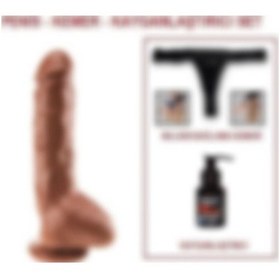 Resim Odins Shop 25 CM Belden Bağlamalı Realistik Vantuzlu Melez Penis 