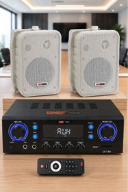 Resim Lastvoice Wall Small Paket-1 Hoparlör Ve Anfi Ses Sistemi Seti (1 ANFİ 2 HOPARLÖR) 