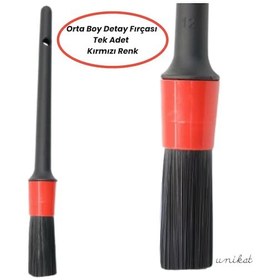 Resim Araç Oto Detay Fırçası Tek Adet Orta Boy Kırmızı Renk Unikat 