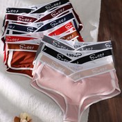 Resim 8 Adet "Sweet" Bel Bandı ile Rahat Yüksek Bel Kadın Külotları - Esnek & Nefes Alabilen, Şık Düz Renkler Polyester/Elastan Karışımı, Elde Yıkanabilir - Günlük Kıyafetler İçin Mükemmel 