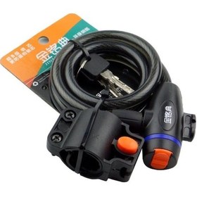 Resim Anahtarlı Çelik Kilit Bisiklet Motosiklet Güvenlik Kilidi Bebek Arabası Siyah - Gri 