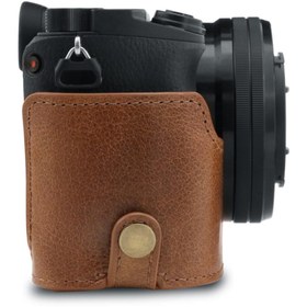 Resim MegaGear Sony Alpha A6100, A6400 Hakiki Deri Tek Dip Fotoğraf Makinesi Kılıfı 