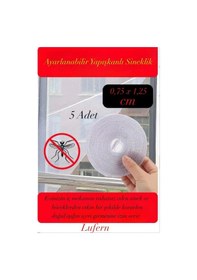 Resim 5 Adet Ayarlanabilir Sineklik Cırt Bantlı Yapışkanlı Pratik Pencere Cam Kapı 0,75 Cmx1,25 Cm 4 Mt 