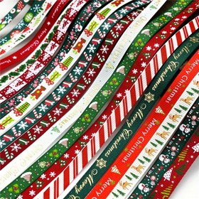 Resim 5 Yard x 10mm Genişlikte Noel Kurdele - Kar Taneleri, Şeker Kamışı ve "Merry Christmas" Yazılı Tek Taraflı Baskı, Hediye Paketleme, DIY Fiyonklar, Çelenkler, Parti Süslemeleri, Yılbaşı Dekorasyonu, Mevsimlik Ev Dekoru, Dayanıklı Kumaş, Tatil Alışverişçileri İçin 