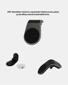 Resim Hnrlıshp Araç İçi Manyetik Telefon Tutucu Güçlü Klipsli Ve 360 Derece Ayarlanabilir 