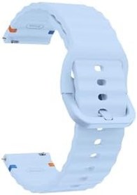 Resim Samsung Galaxy Watch 6 Seri 40-43-44-47 mm İle Uyumlu Dalgalı Dikiş Detaylı Silikon Saat Kordonu Mavi 40 mm 