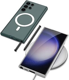 Resim Aksesuarcim Samsung Galaxy S23 Ultra Kılıf Wirelles Şarj Özellikli Kamera Lens Korumalı Sert Silikon Kapak Koyu Kırmızı 