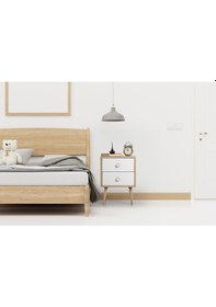 Resim Flora Moderna Iki Çekmeceli Komodin Meşe 