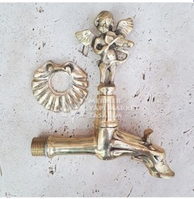 Resim Altın Kaplama Melek Figürlü Musluk - Ejderha Başlı 