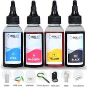 Resim Canon Uyumlu Pixma E410 E414 Bitmeyen Kartuşlu Yazıcı Mürekebi Dolum Seti 