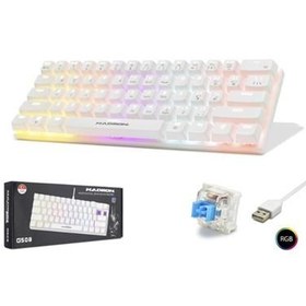 Resim Hadron G508B Kablolu Oyuncu Mini Klavye Mekanik Blue Switch Rgb Q Beyaz 